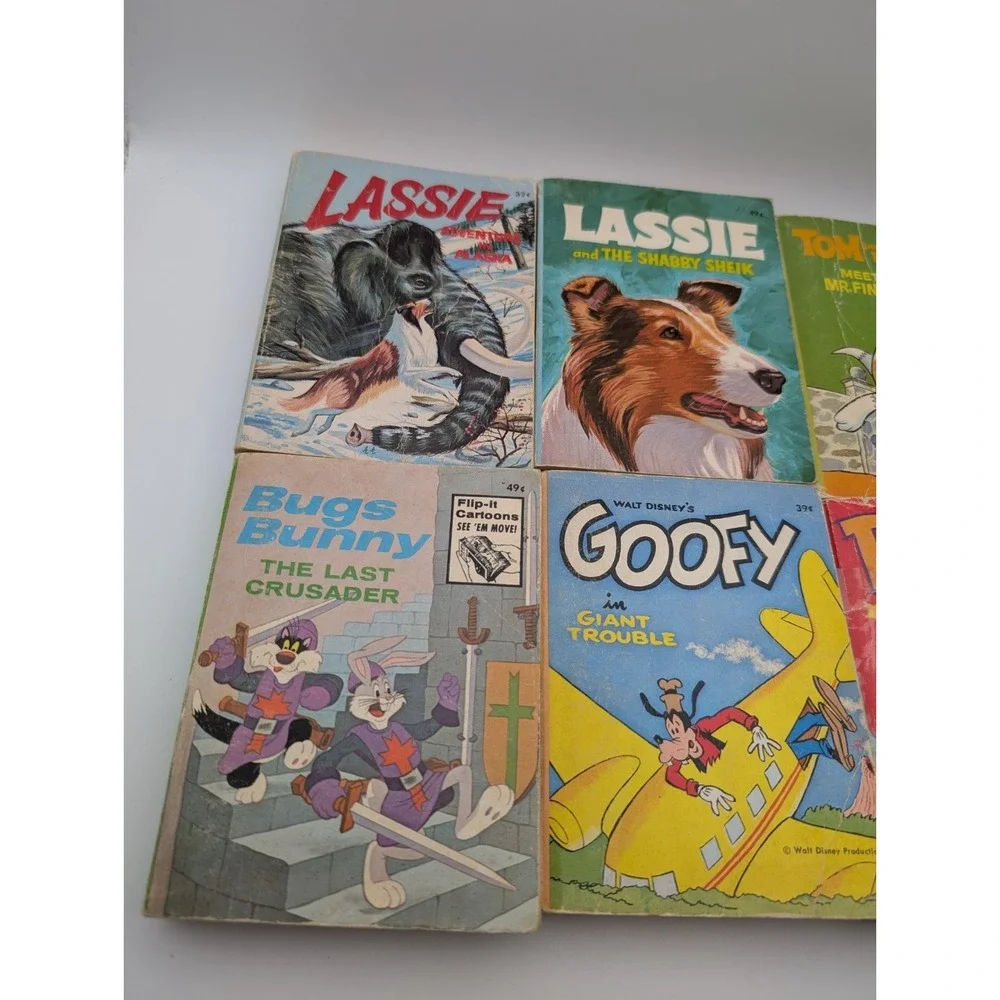 Vintage Little Books Lot Of 6 Lassie Adventures Goofy Popeye Tom Jerry 1968